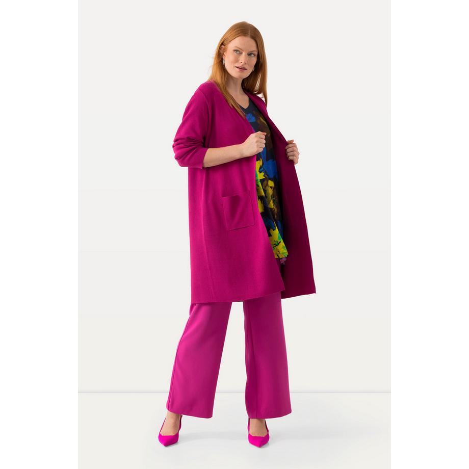 Ulla Popken Cardigan lungo aperto in maglia fine  