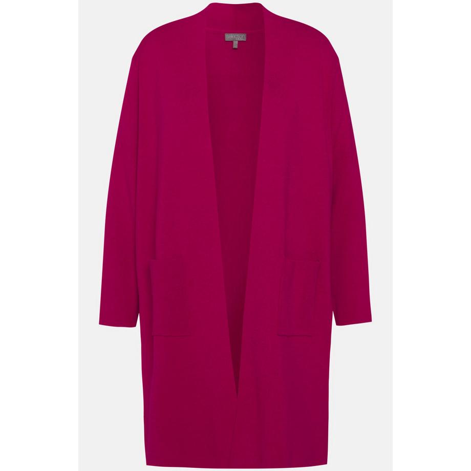 Ulla Popken Cardigan lungo aperto in maglia fine  