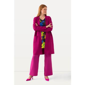 Cardigan dal design aperto e lungo in morbida maglia fine