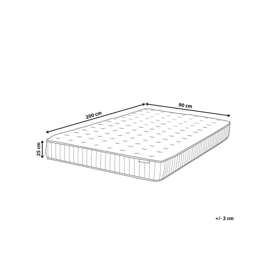Beliani Matelas à ressorts ensachés en mousse à mémoire de forme avec gel en Ressorts ensachés PLEASANT  