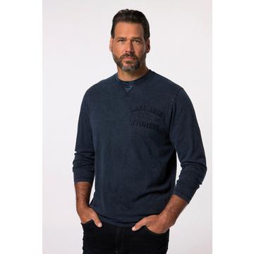 Maglia con look vintage, ricamo e maniche lunghe, fino alla tg. 8XL