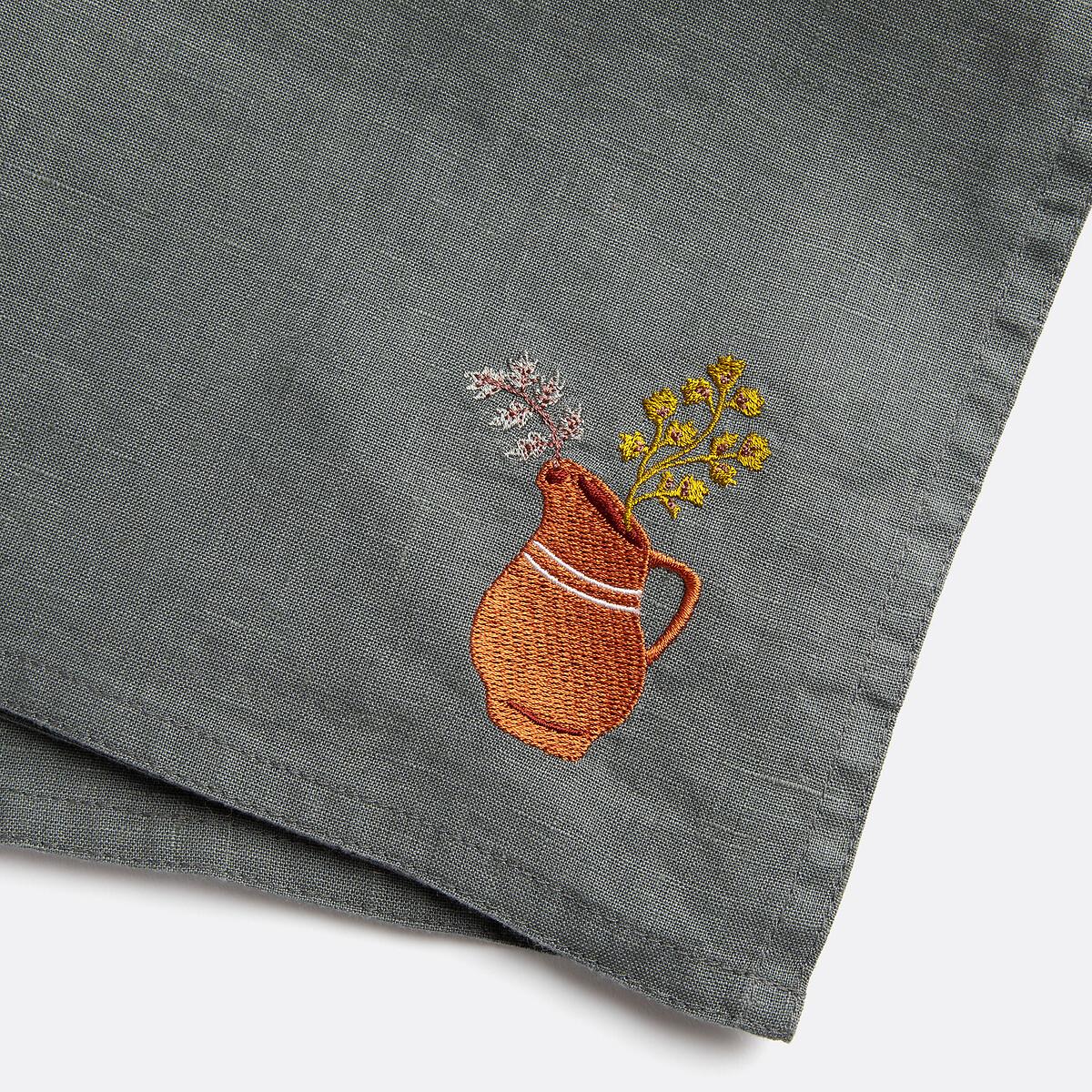 La Redoute Intérieurs 2er Set bestickte Servietten Lison aus gewaschenem Leinen  