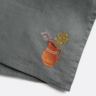 La Redoute Intérieurs 2er Set bestickte Servietten Lison aus gewaschenem Leinen  