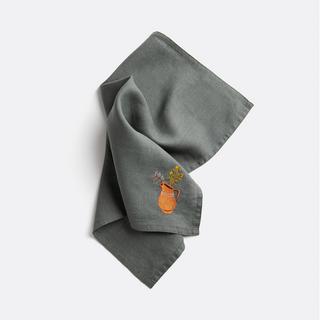 La Redoute Intérieurs 2er Set bestickte Servietten Lison aus gewaschenem Leinen  