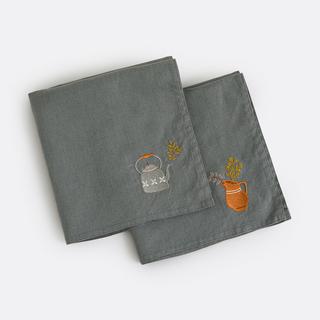 La Redoute Intérieurs 2er Set bestickte Servietten Lison aus gewaschenem Leinen  