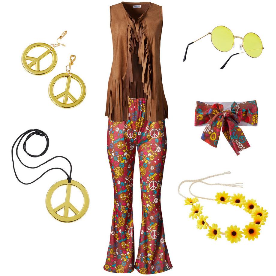 Tectake  Costume  Veste et pantalon hippie 