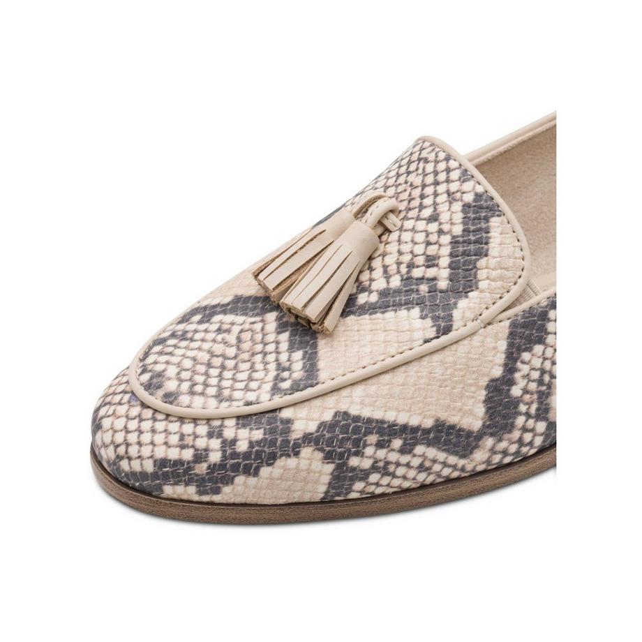 Tamaris Mocassin imprimé serpent avec pompon  