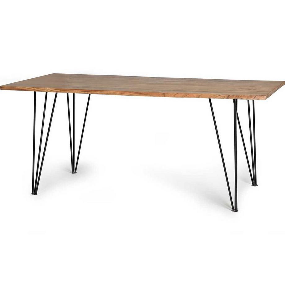 mutoni Table en bois massif Lina acacia 200x100  