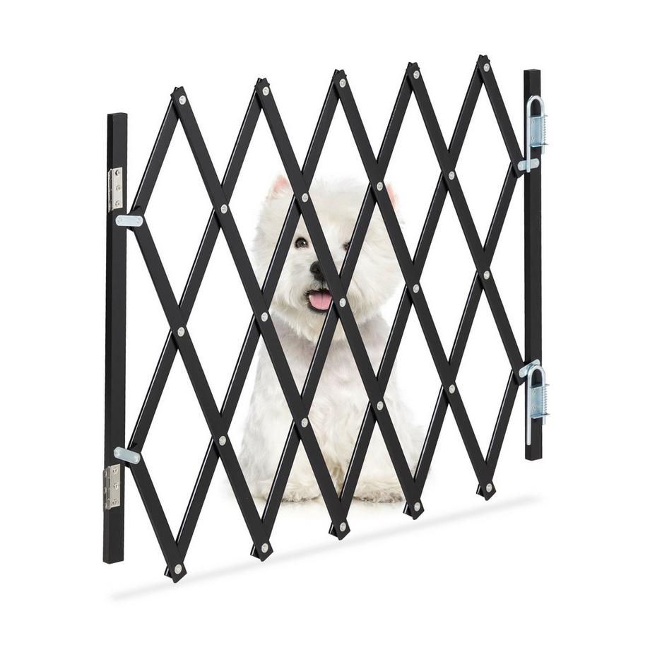 Northix  Barrière extensible pour chien noire 