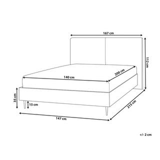 Beliani Bett mit Lattenrost aus Polyester Klassisch IZERNORE  