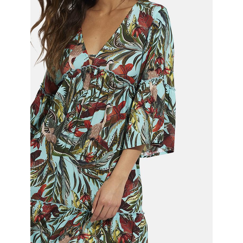 Selmark Galapagos Dreiviertel-Ärmel Strandkleid  