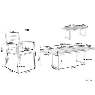 Beliani Essgruppe für 8 Personen aus Aluminium Modern VALCANETTO/TAVIANO  