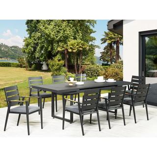 Beliani Ensemble de salle à manger de jardin pour 8 personnes en Aluminium Moderne VALCANETTO/TAVIANO  
