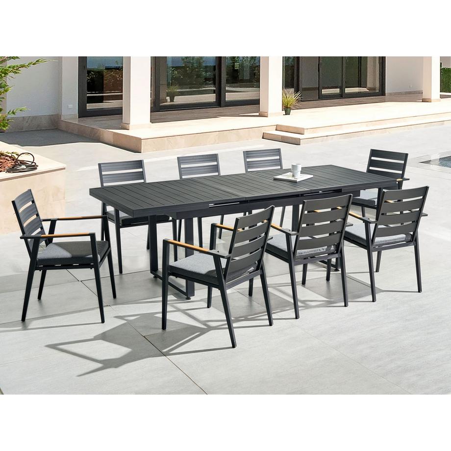 Beliani Garten-Essgruppe für 8 Personen aus Aluminium Modern VALCANETTO/TAVIANO  