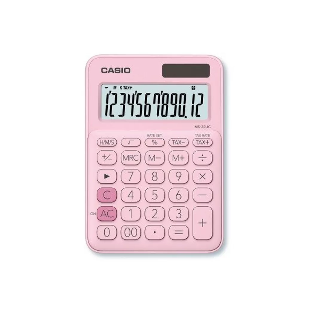 CASIO – Mini Taschenrechner MS20UCPK 12-stellig, Pink