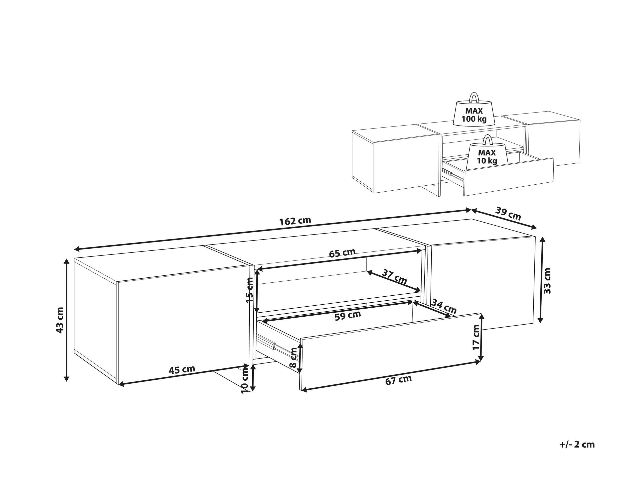 Beliani Meuble TV en MDF Moderne RUSSEL  