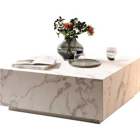 mutoni Table basse en marbre blanc 90x90  