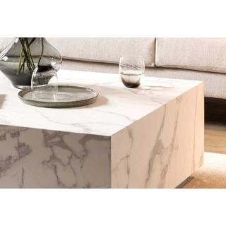 mutoni Table basse en marbre blanc 90x90  