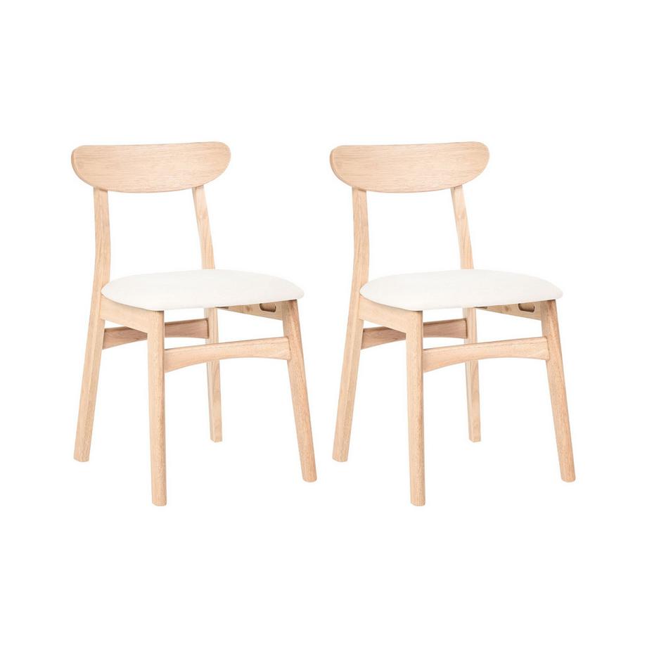 Lot de 2 chaises de salle à manger en Bois d'hévéa Scandinave DOYLE