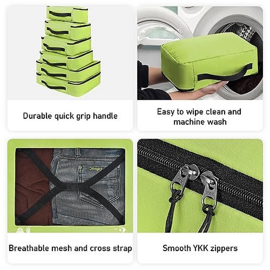 Only-bags.store 7-teiliges Koffer-Organisator-Set mit Packwürfeln und Schuhsack  