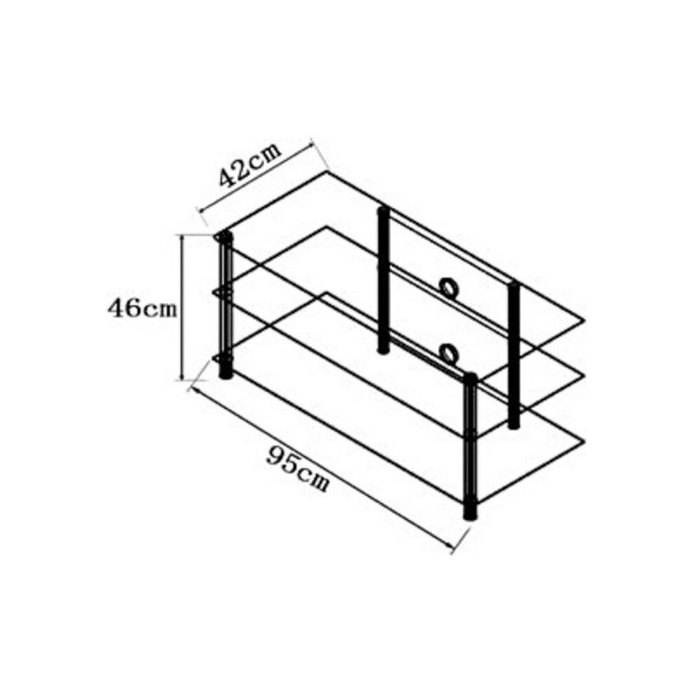 VCM TV Möbel Sideboard Fernsehschrank Rack Fernseh Board Alu Glas Tisch Netasa  