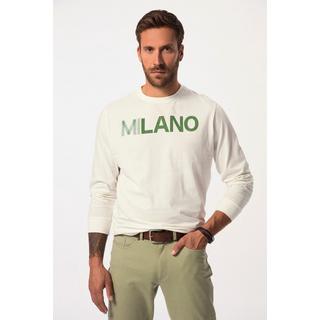 JP1880  Maglia a maniche lunghe con stampa sul petto e scollo a girocollo, fino alla tg. 8XL 