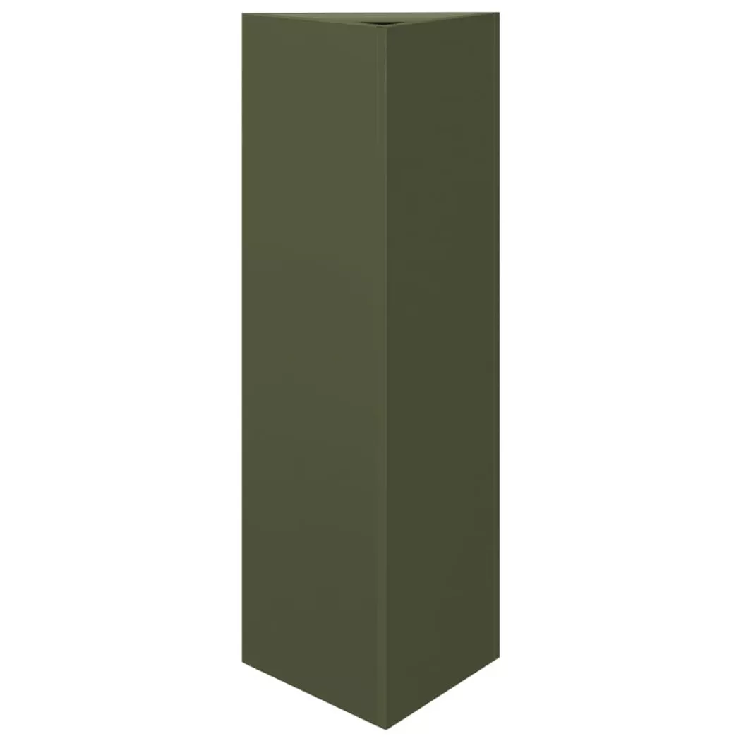 Vidaxl - Jardinière vert olive triangulaire 30x26x75 cm acier