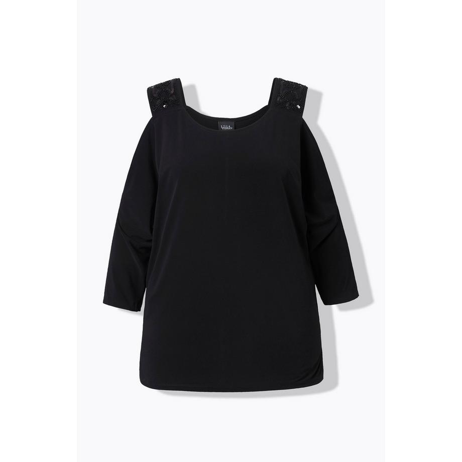 Ulla Popken T-Shirt Vestibilità Comoda Cut-Out Spalle  