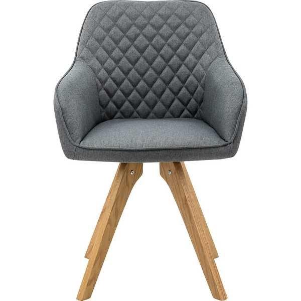 mutoni Fauteuil textile gris, lot de 2  