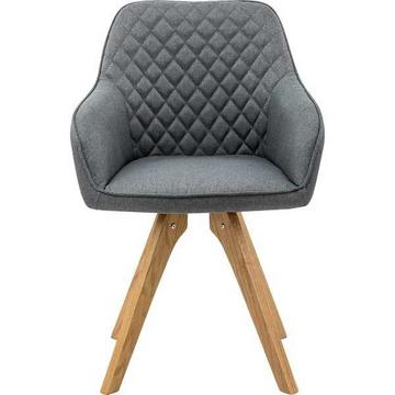 Fauteuil textile gris, lot de 2