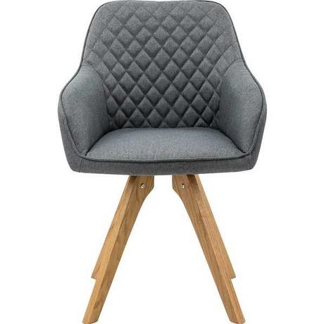 mutoni Fauteuil textile gris, lot de 2  