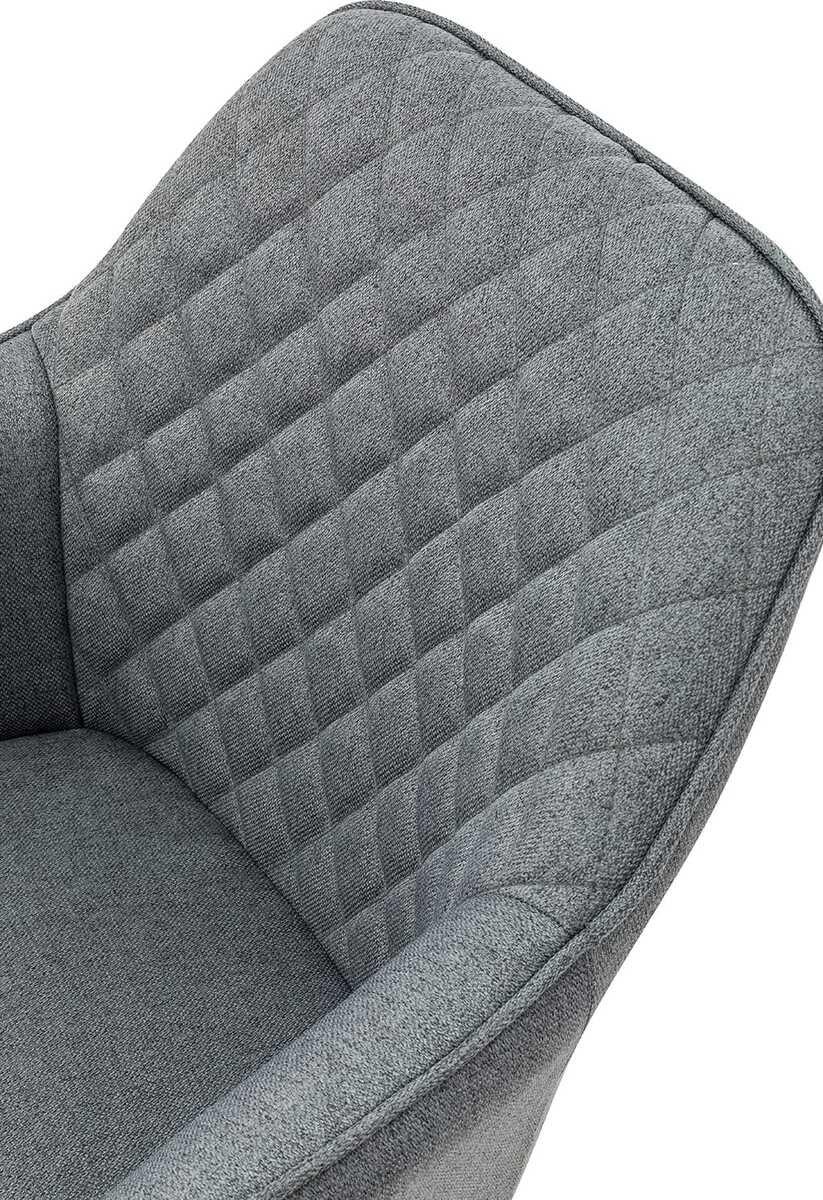 mutoni Chaise avec accoudoirs Textile gris (set de 2)  