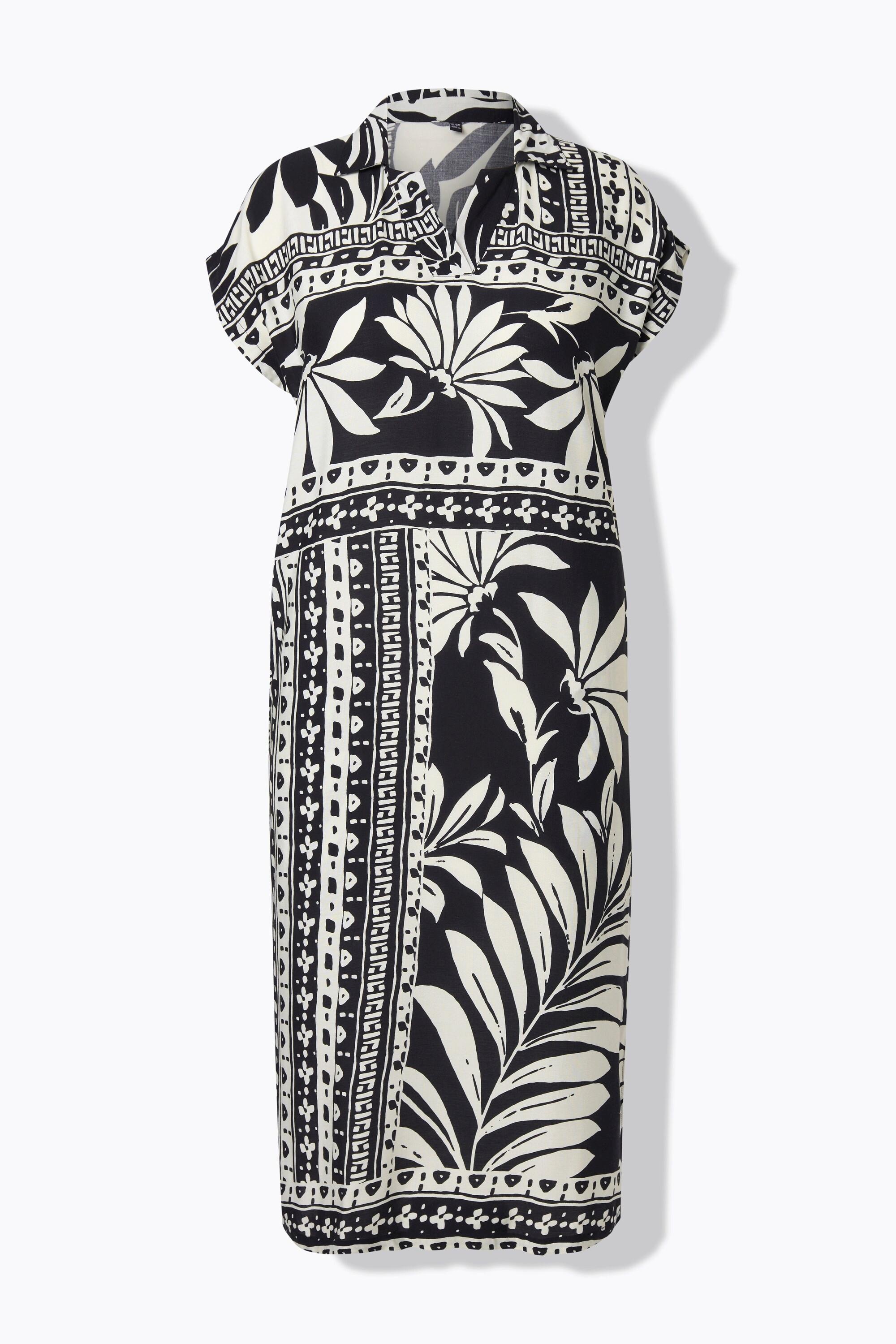 Ulla Popken Abito Midi Oversize Collo Camicia Mezza Manica  