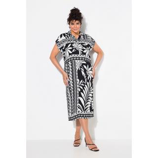 Ulla Popken Abito Midi Oversize Collo Camicia Mezza Manica  