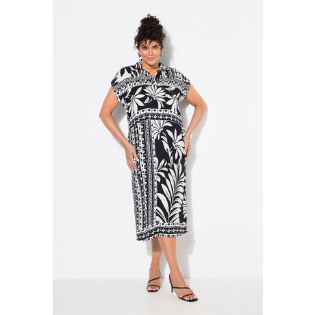 Ulla Popken Abito Midi Oversize Collo Camicia Mezza Manica  