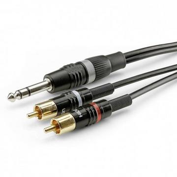 Klinke / Cinch Audio Anschlusskabel [2x Cinch-Stecker - 1x Klinkenstecker 6.3 mm (stereo)] 3.