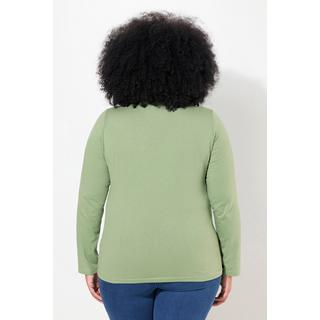 Ulla Popken  Shirt, Slim, V-Ausschnitt, Langarm 