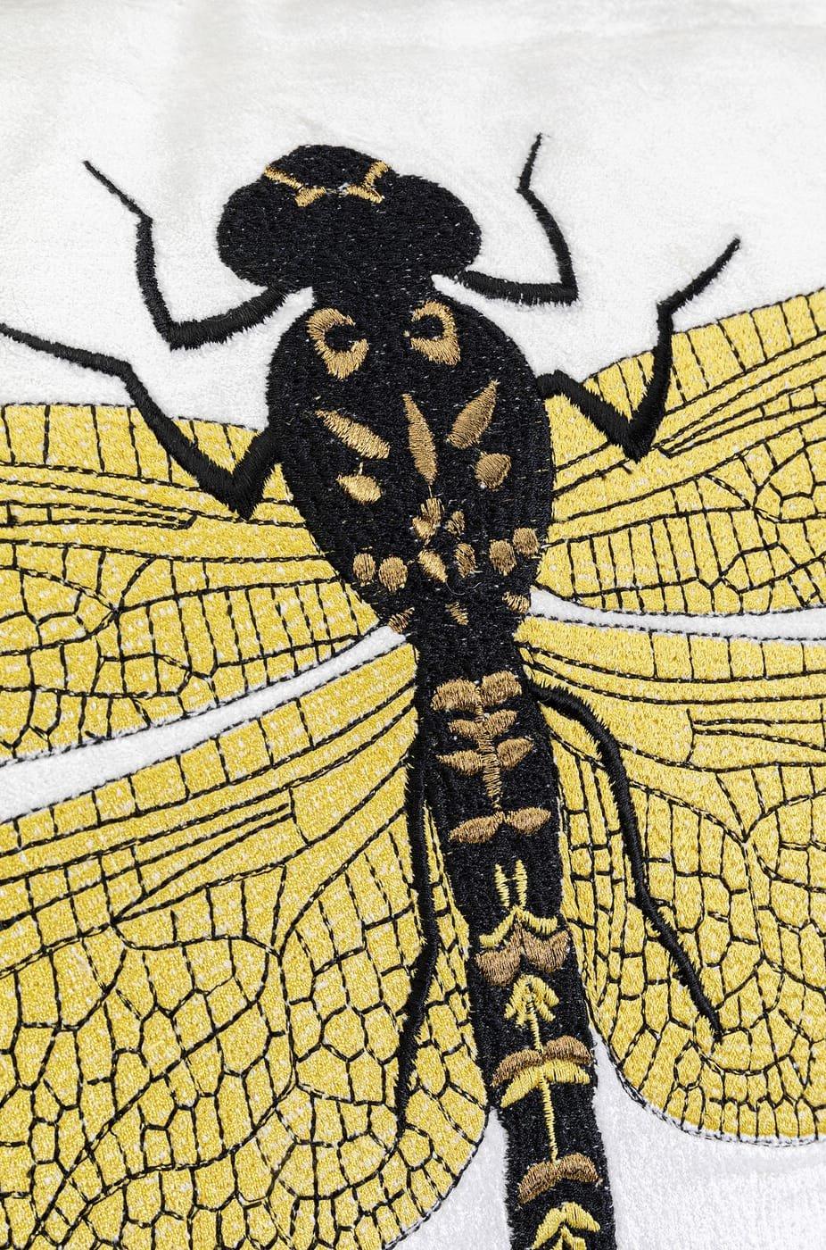 KARE Design Cuscino Glitter Dragonfly bianco 40x40  