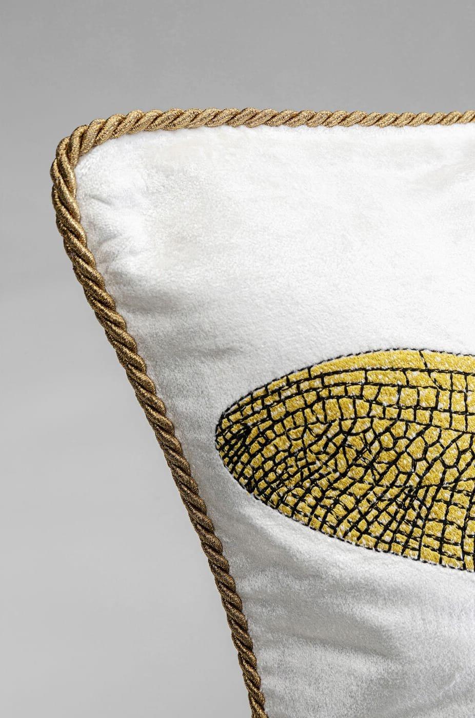 KARE Design Cuscino Glitter Dragonfly bianco 40x40  