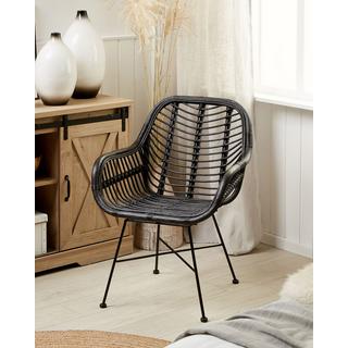 Beliani Chaise de salle à manger en Rotin Boho CANORA  