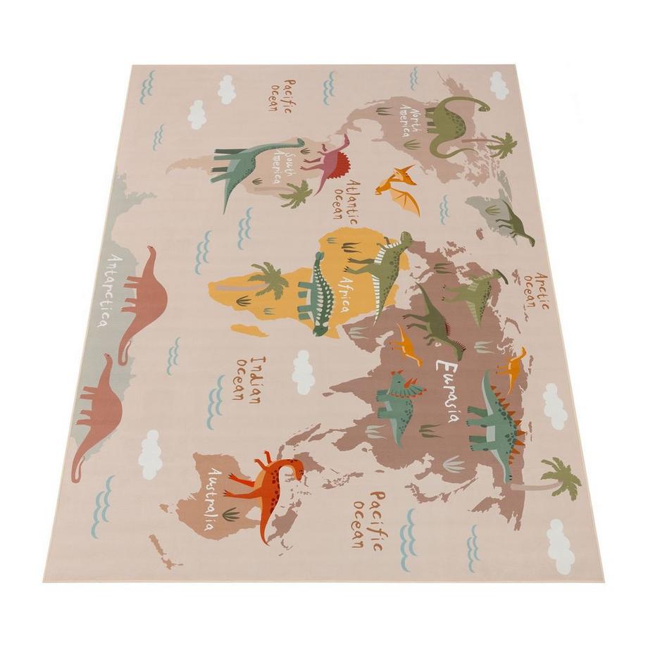 Paco Home Tapis pour enfants chambre dinosaure monde non-slip  