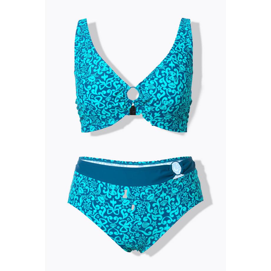Ulla Popken Bikini Softcup Paisley Spalline Regolabili  