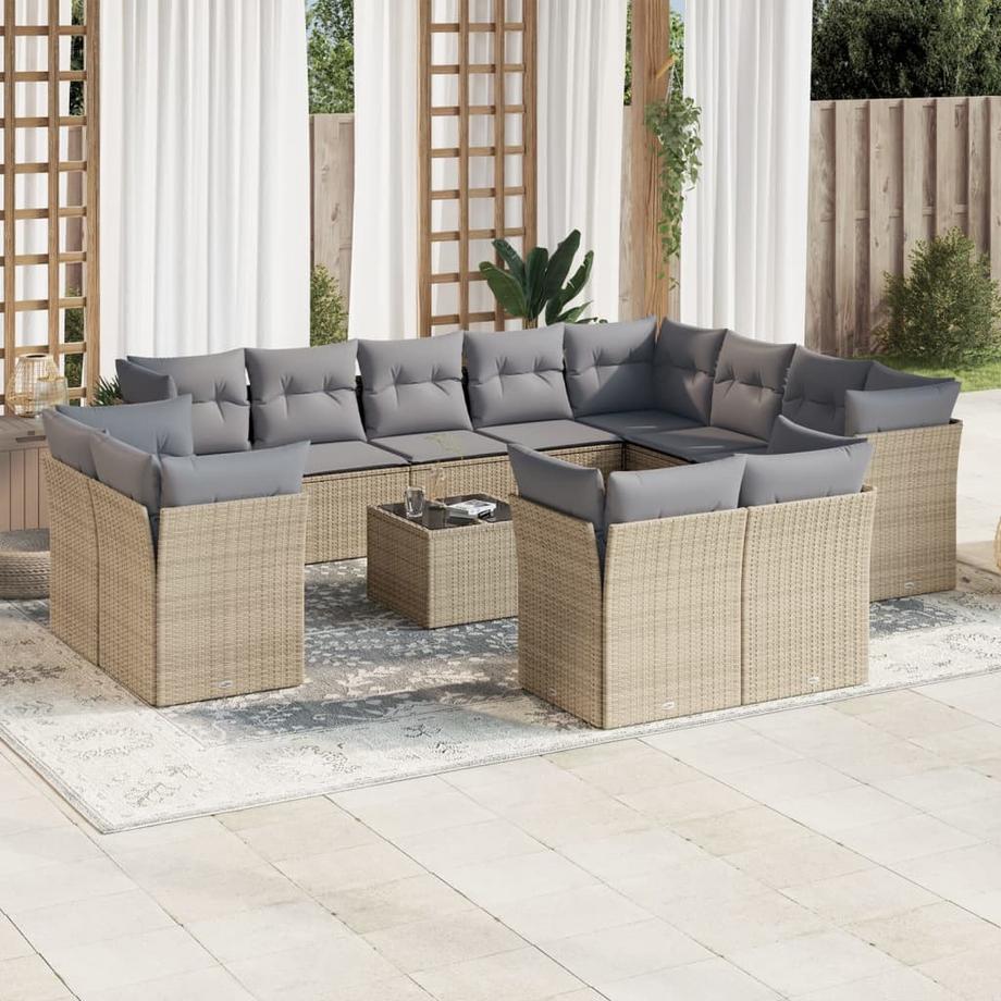 VidaXL set divano da giardino Polirattan  