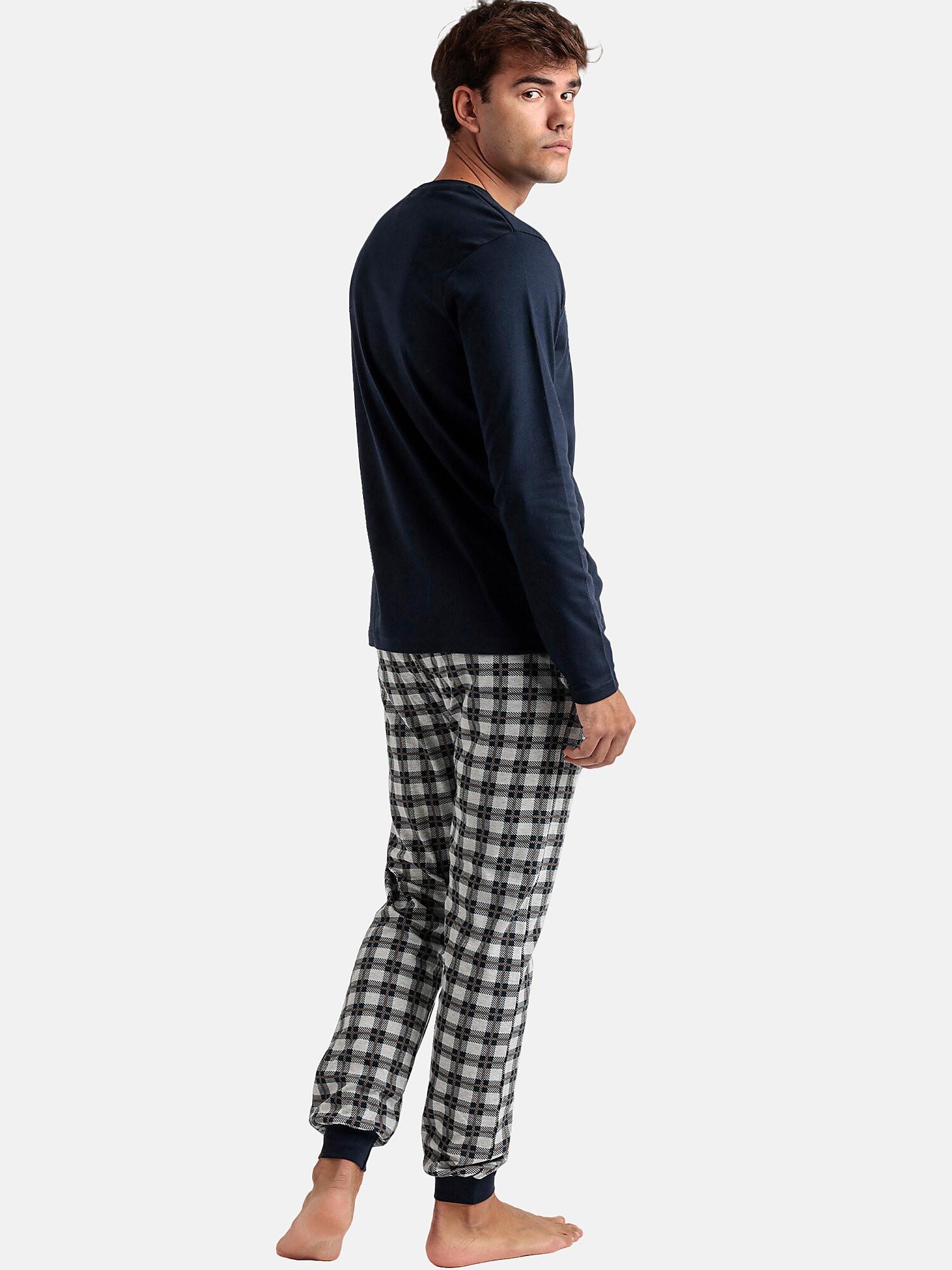 Admas  Pyjama tenue pantalon polo manches longues Classic Checks 