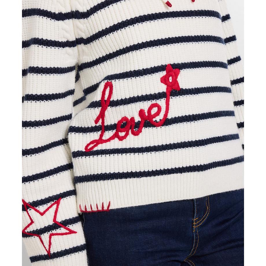 Joe Browns Gestreifter Strick Hoodie mit Stickerei  