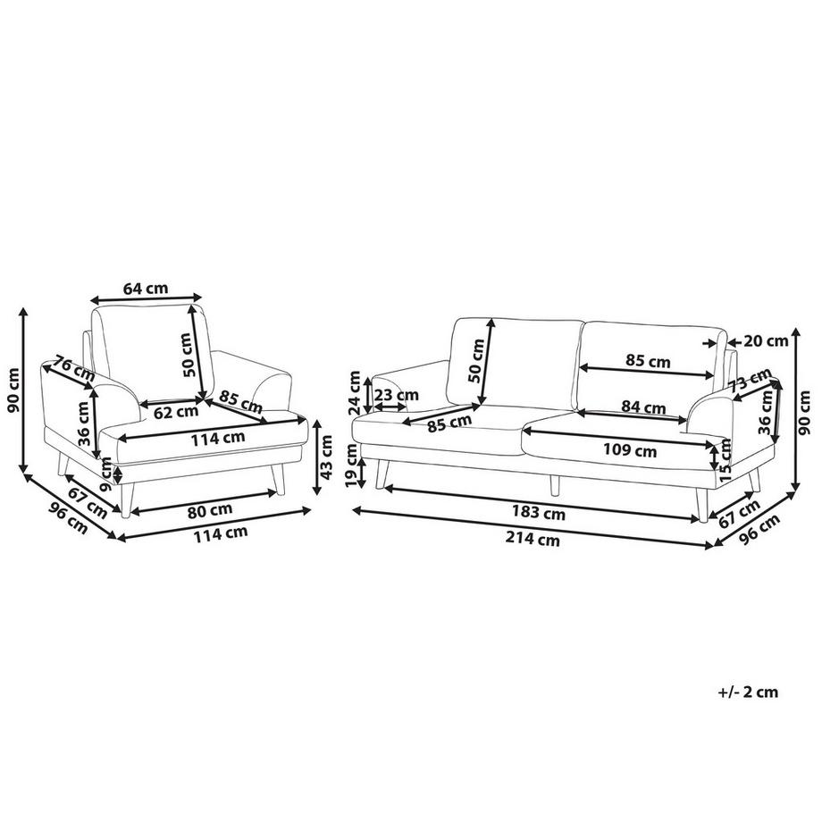 Beliani Salon pour 4 personnes en Tissu  KILDAL  