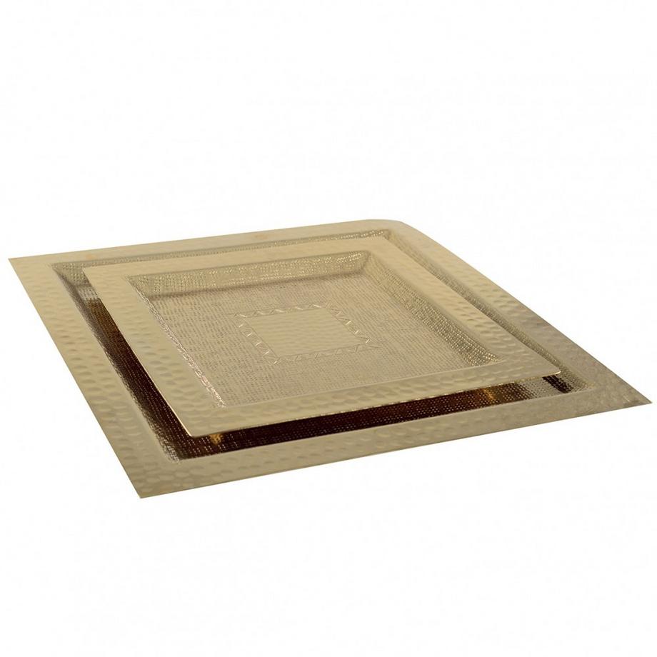 Aulica  Plateau carré doré 38cm 