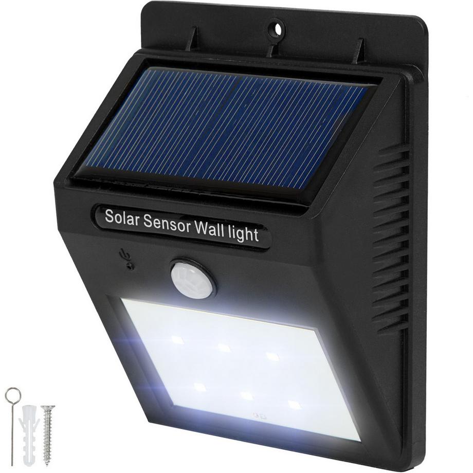 Tectake Solarlampe mit Bewegungsmelder  Erfassungswinkel 120° wasserdicht  