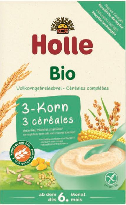 Holle  Holle Bouillie pour bébé 3 grains bio (250g) 