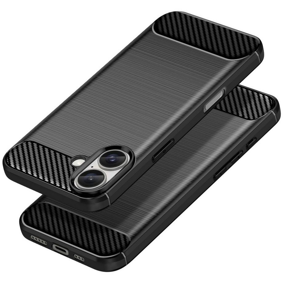 Avizar  Carbon Hülle iPhone 16 Plus Schwarz 